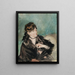 Portrait von Berthe Morisot mit Fächer - Édouard Manet — gerahmtes Bild an der Wand
