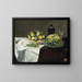 Stillleben mit einer Melone und Pfirsichen - Édouard Manet — gerahmtes Bild an der Wand