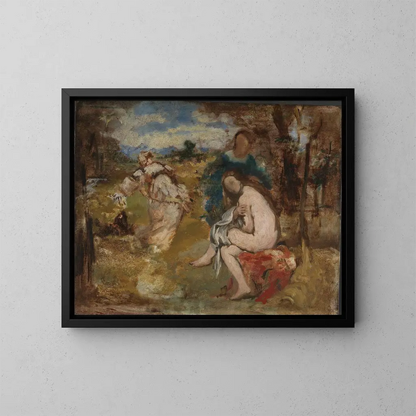 Nymphe Überraschung - Édouard Manet — gerahmtes Bild an der Wand