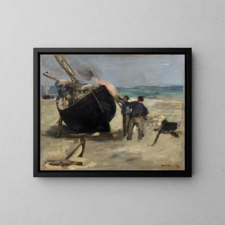 Das getackerte Boot - Édouard Manet — gerahmtes Bild an der Wand