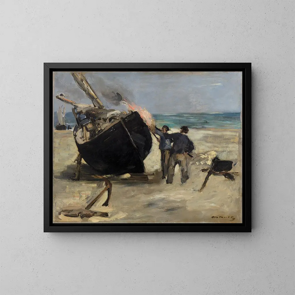 Das getackerte Boot - Édouard Manet — gerahmtes Bild an der Wand