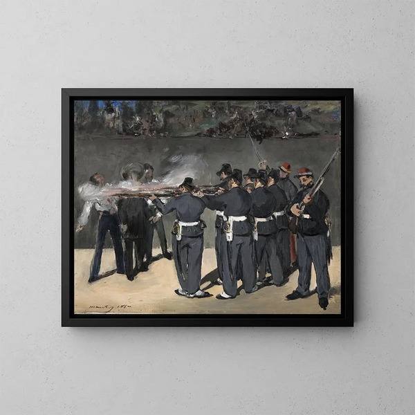 L'Exécution de l'empereur Maximilien - Édouard Manet — gerahmtes Bild an der Wand