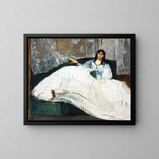Frau mit Fächer - Édouard Manet — gerahmtes Bild an der Wand