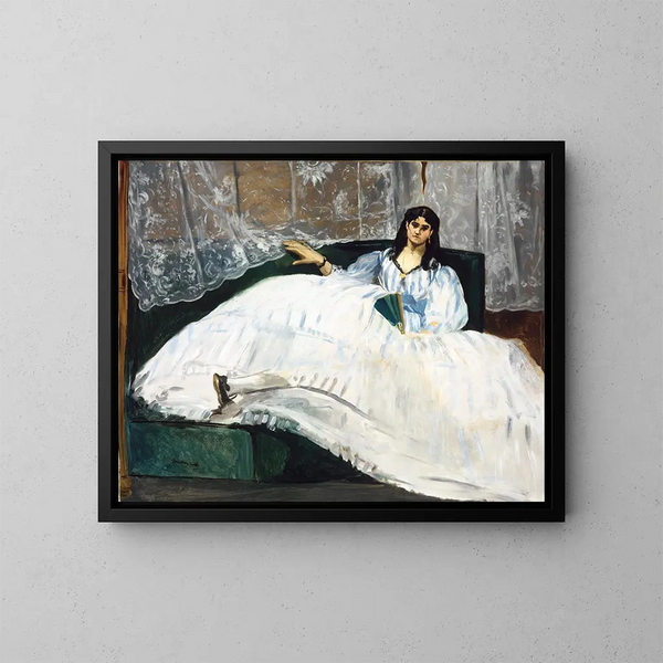 Frau mit Fächer - Édouard Manet — gerahmtes Bild an der Wand