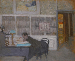 Au Revue Blanche, Porträt von Félix Vallotton - Édouard Vuillard — Ansicht des Kunstwerks