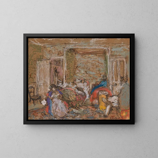 Schlafzimmer Amfrville, Madame Hessel leidend - Édouard Vuillard — gerahmtes Bild an der Wand