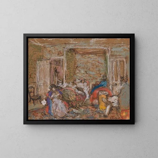 Schlafzimmer Amfrville, Madame Hessel leidend - Édouard Vuillard — gerahmtes Bild an der Wand