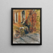 Zwei sitzende Figuren auf den Stufen eines Hauses - Édouard Vuillard — gerahmtes Bild an der Wand