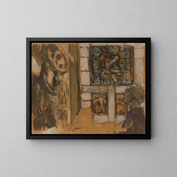 Die Salle des Moyen Âge im Musée des Arts Décoratifs - Édouard Vuillard — gerahmtes Bild an der Wand