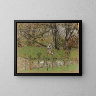 L'étang devant le château - Édouard Vuillard — gerahmtes Bild an der Wand
