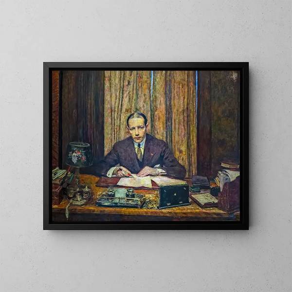 Lucien Rosengart an seinem Arbeitszimmer - Édouard Vuillard — gerahmtes Bild an der Wand