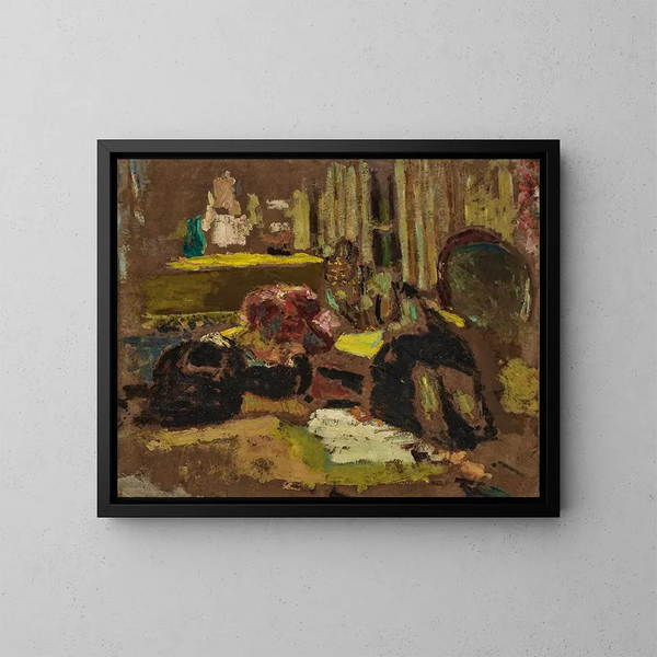 Madame Fontaine geneigt - Édouard Vuillard — gerahmtes Bild an der Wand