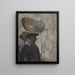 Modell mit großem Hut - Édouard Vuillard — gerahmtes Bild an der Wand