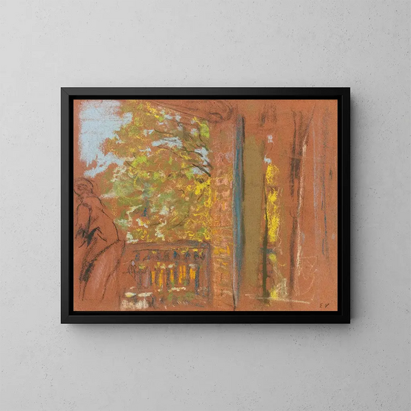 Der Balkon in der Closerie des Gents Vaucresson - Édouard Vuillard — gerahmtes Bild an der Wand