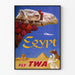 Vintage-Poster Ägypten Flug TWA – Wanddekoration Reise nach Ägypten