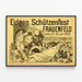 Vintage-Poster Eidgenössisches Schützenfest Frauenfeld 1890 — gerahmtes Bild an der Wand