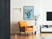 Vintage-Dekorationsposter "Eloise" in Blau und Schwarz