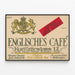 Vintage-Poster Englisches Café Kurfürstendamm 12 — gerahmtes Bild an der Wand