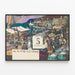Vintage-Poster mit Hafen, Seefahrt und Navigation — gerahmtes Bild an der Wand