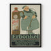 Vintage-Werbeplakat Erbonkel Flasche und Mann mit Pfeife