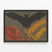 Vintage-Poster Ernemann Kamera mit Dämon und Fledermaus — gerahmtes Bild an der Wand