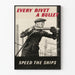 Vintage-Industrieposter Every Rivet a Bullet – Wanddekoration für das Atelier