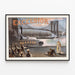Vintage-Poster Excelsior Brücke und Boot — gerahmtes Bild an der Wand