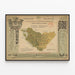 Plakat Weinbaukarte von Cognac der Deux Charentes - Gemeinschaftsausstellung 1895 — gerahmtes Bild an der Wand