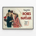 Vintage-Poster Ausstellung von Kleidern & Mänteln — gerahmtes Bild an der Wand