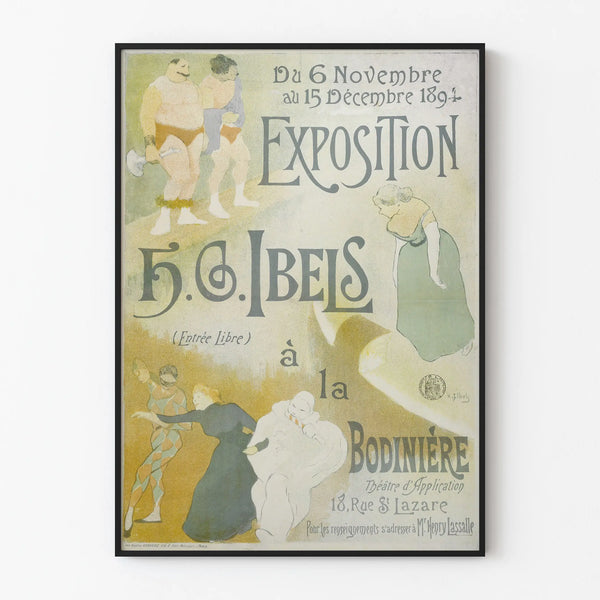 Altes Poster Ausstellung H.G. Ibels 1894 Wanddekoration Vintage