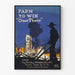 Vintage-Poster Farm to Win Over There - Retro-Wanddekoration