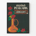 Vintage-Poster Vase und Rosen für Wanddekoration