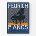 Vintage-Poster Feurich Klaviere mit Motiv eines Flügelpianos