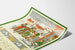 Vintage-Poster Februar mit verkleideten Figuren im Winter