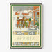 Vintage-Poster Februar mit verkleideten Figuren im Winter