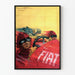 Vintage-Poster für Fiat-Rennwagen in Rot
