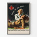 Vintage-Poster Kämpfende Männer brauchen Krankenschwestern Rote Kreuz