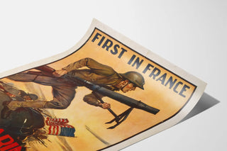 Vintage-Militärposter U.S. Marines First In France