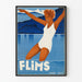 Vintage-Poster Flims Schweiz - Wanddekoration im Art Déco Stil