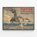 Vintage-Poster Flotten-Schauspiele mit Kriegsschiffen — gerahmtes Bild an der Wand