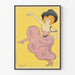 Poster Tänzerin Folies Bergère in Rosa und Gelb