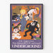 Vintage-Weihnachts-Poster Einkauf und Reise unter Tage