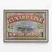 Vintage-Poster Cunard Line New York Liverpool — gerahmtes Bild an der Wand
