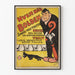 Vintage-Poster mit humorvoller Karikatur, Figur und schwarzer Katze