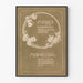 Vintage grafisches Poster mit Blumenmuster und stilisiertem Text