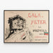 Vintage-Poster Gala Peter Schweizer Milchschokolade — gerahmtes Bild an der Wand