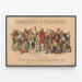 Vintage-Poster von Gambrinus und seinen Gefährten für Wanddekoration — gerahmtes Bild an der Wand