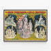 Künstlerischer Vintage-Poster von Adam Forepaugh und Sells Brothers - Statuen und klassische Szenen — gerahmtes Bild an der Wand