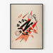 Künstlerischer typografischer Poster in Rot und Schwarz