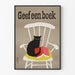 Dekoratives Poster Katze und Buch auf Stuhl